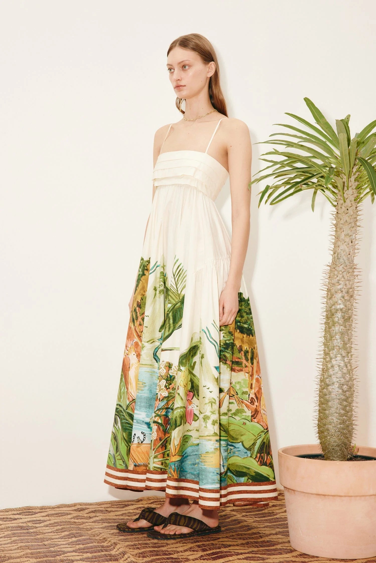 Cotton dress with jungle inspired print from Alemais