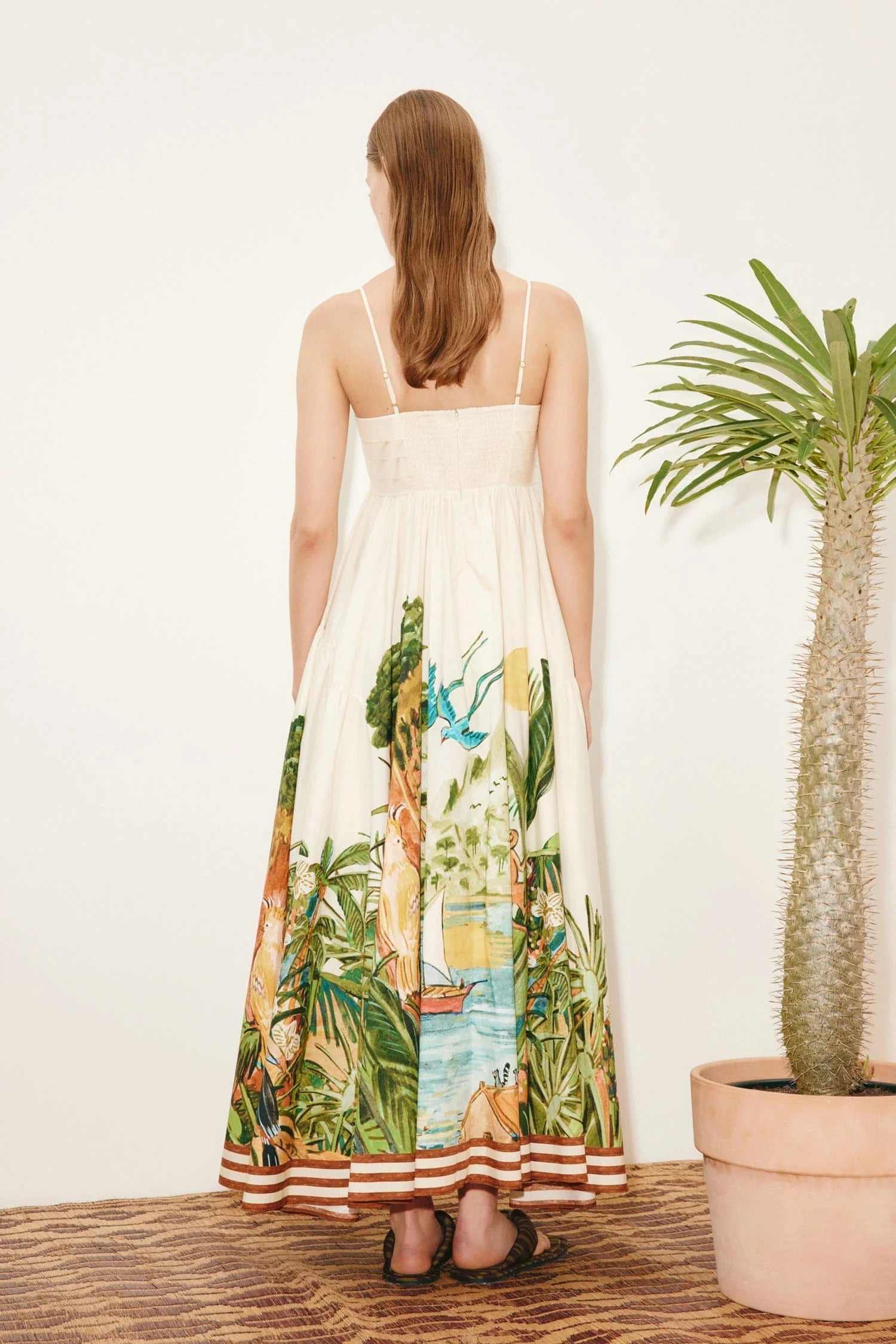 Cotton dress with jungle inspired print from Alemais