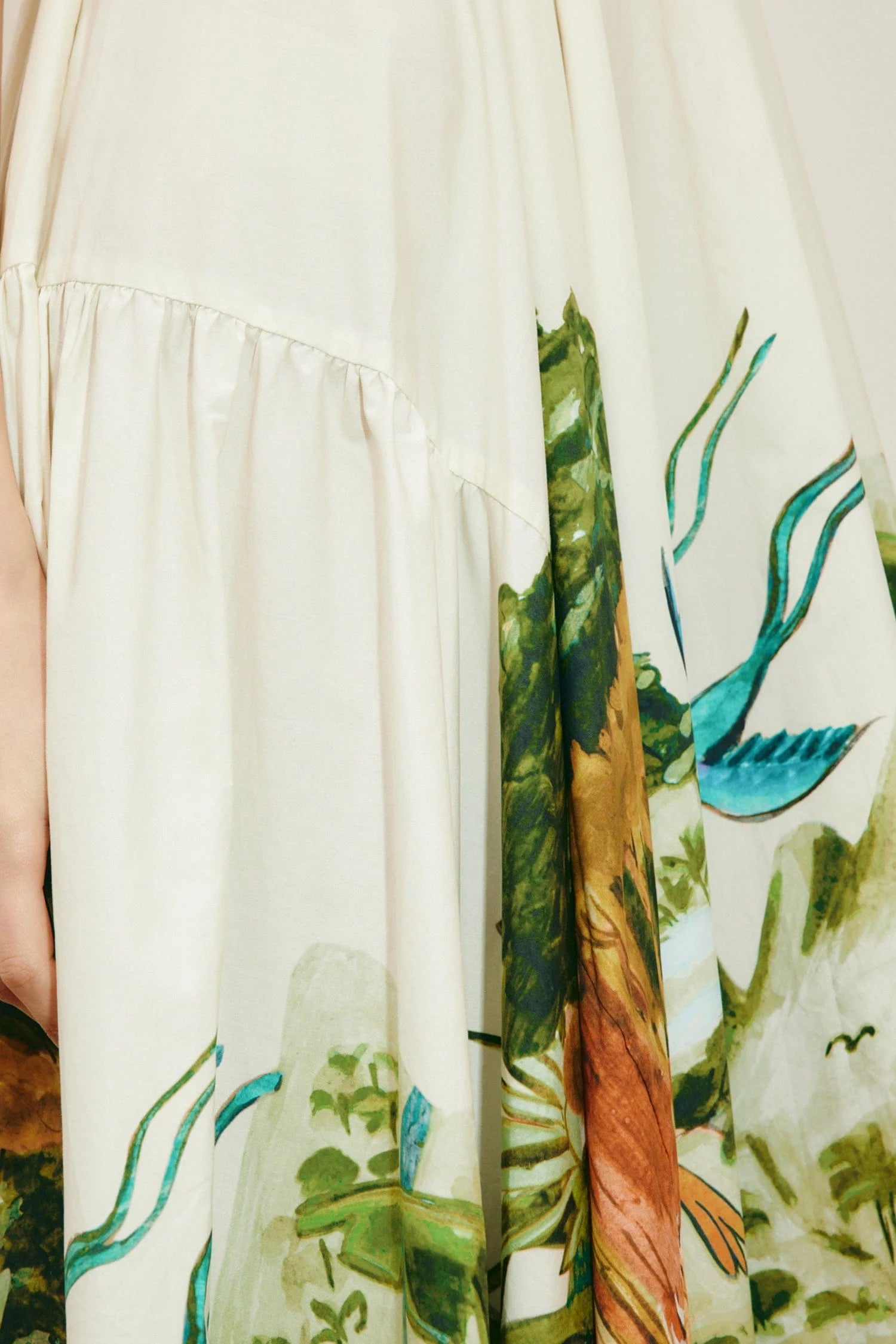 Close up of print of cotton dress