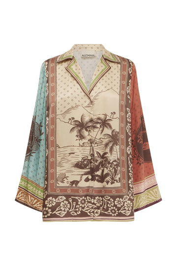 Silk print shirt with long sleeves from Alemais