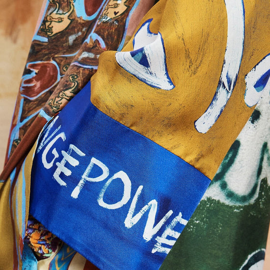 close up of the pattern on the sleeve on Alemais Shirt