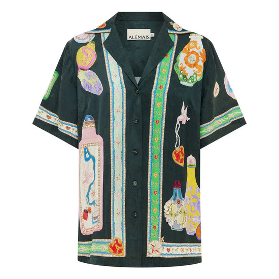 Short sleeve shirt with perfume bottle design