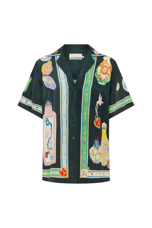 Short sleeve shirt with perfume bottle design