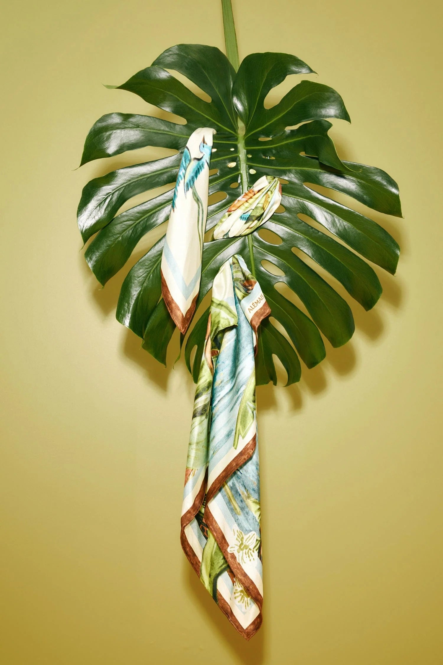 square silk scarf with jungle print from Alemais