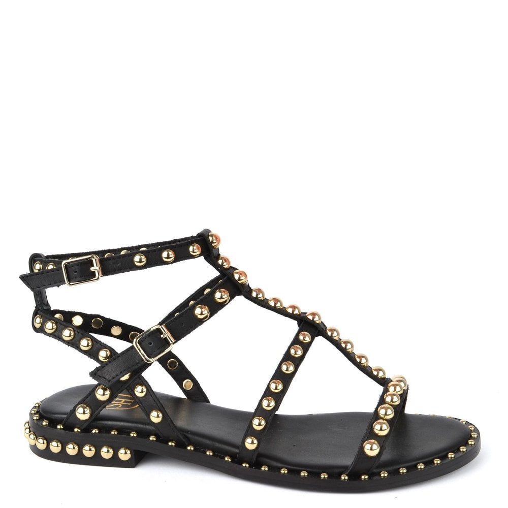 NEW Ash Oman 37 Women US 7 Sandal Platform Wedge Black Leather Slingback D2  | eBay