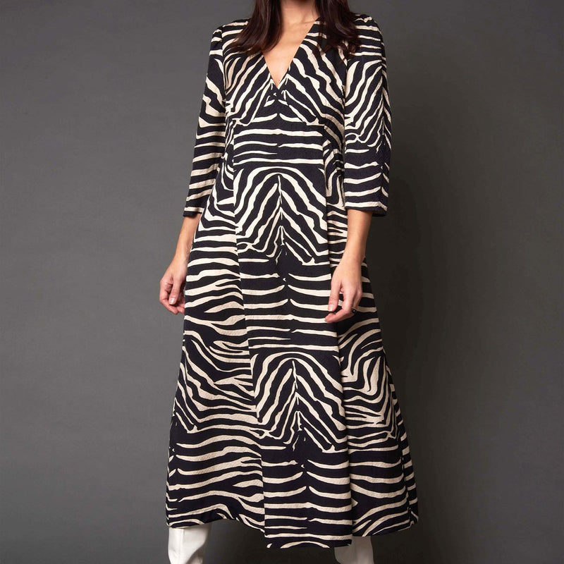 Helmine Dress Ecru Zebra