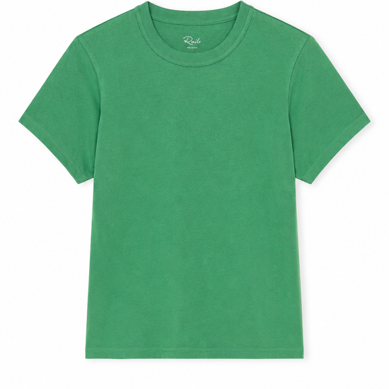 Green t-shirt on a white background