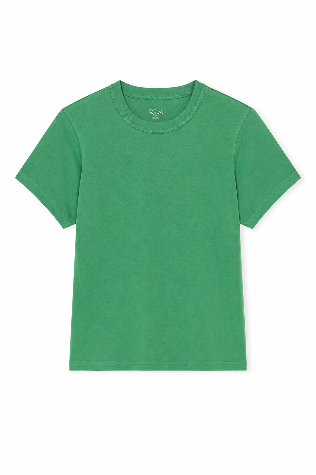 Green t-shirt on a white background