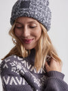 grey fairisle ribbed jumper with turtle neck close up