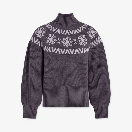 grey fairisle ribbed jumper with turtle neck