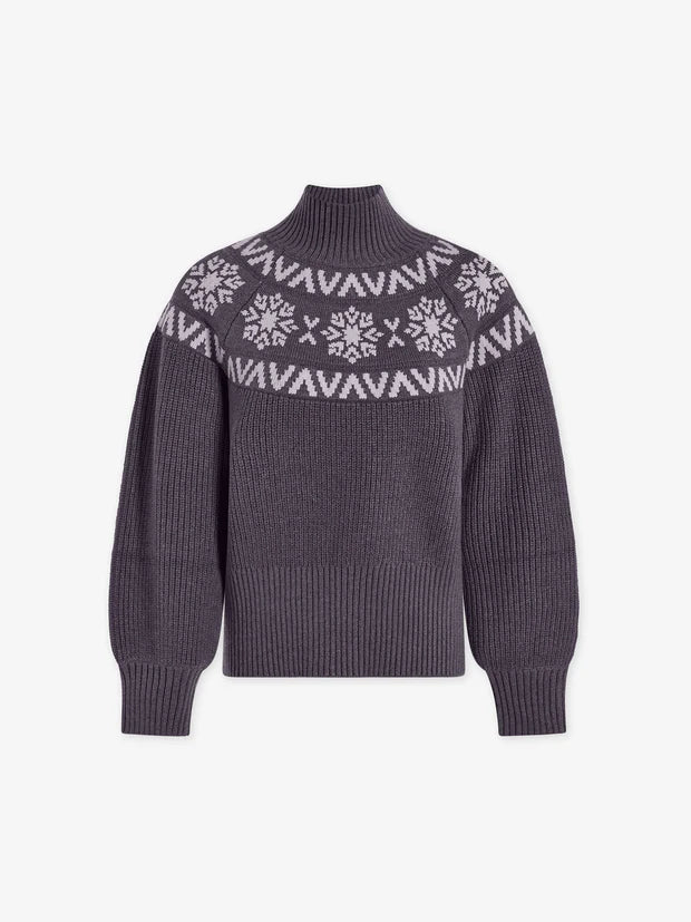 grey fairisle ribbed jumper with turtle neck