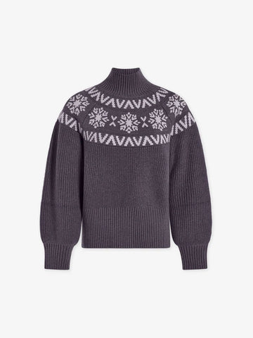 grey fairisle ribbed jumper with turtle neck