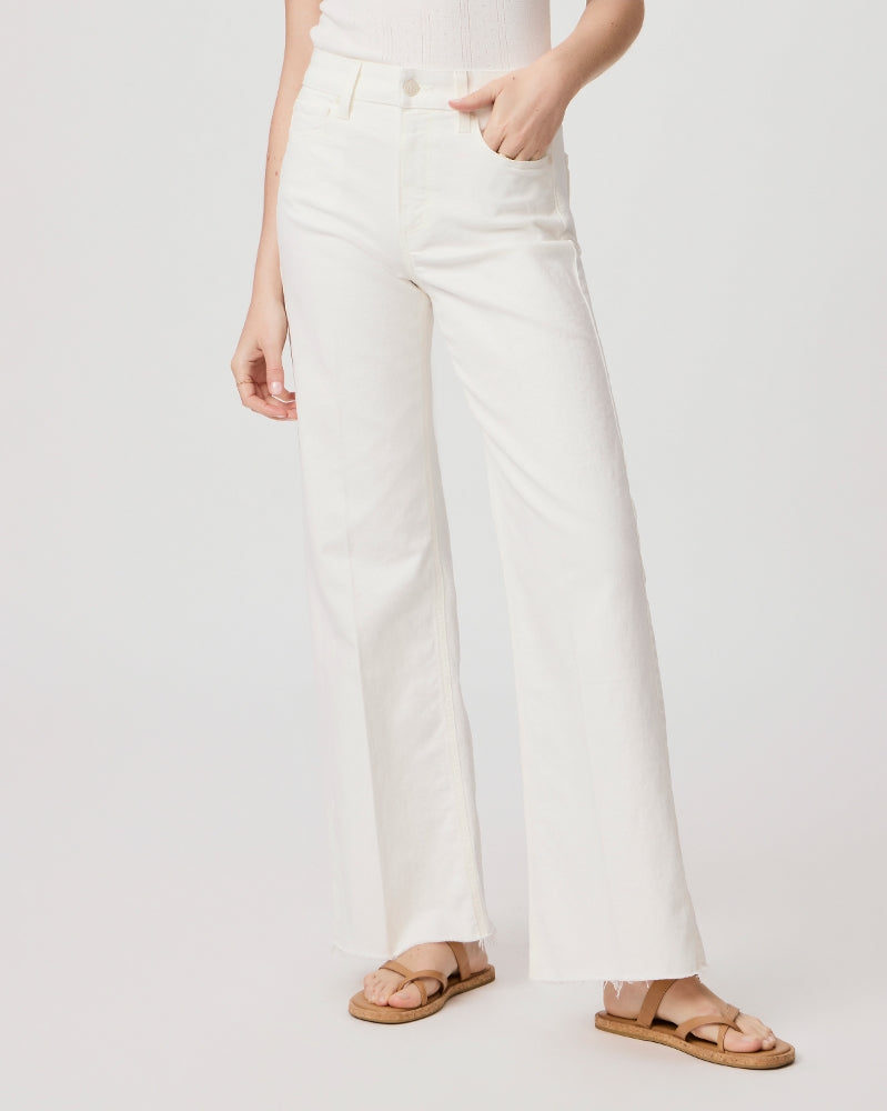 Wide leg jeans in light ecru