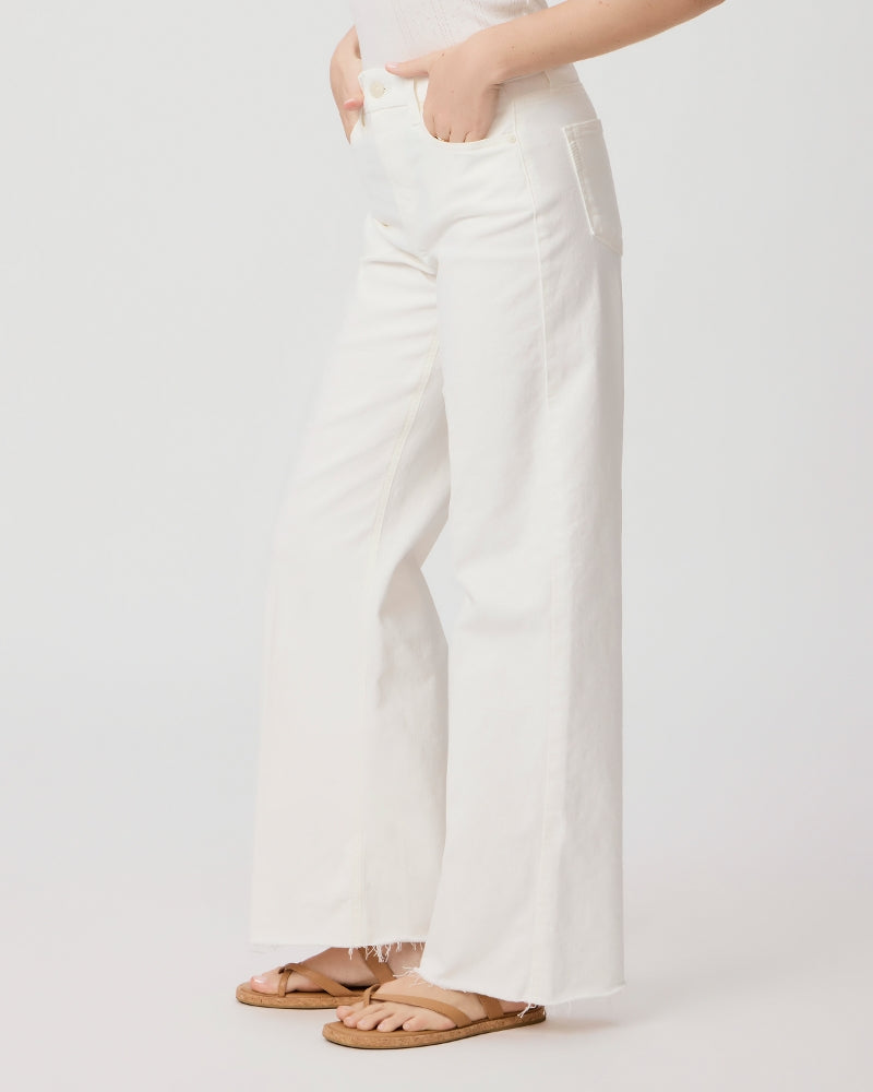 Wide leg jeans in light ecru