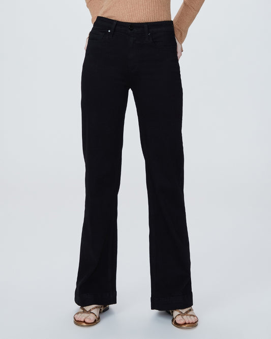 Black straight leg five pocket jeans