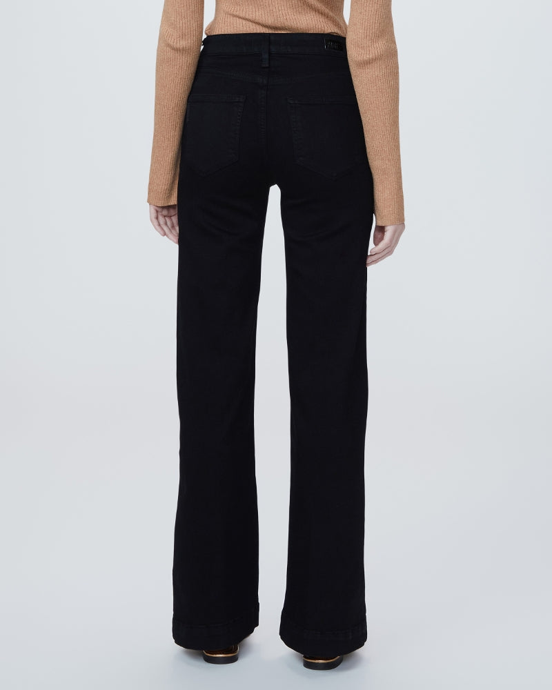 Black straight leg five pocket jeans