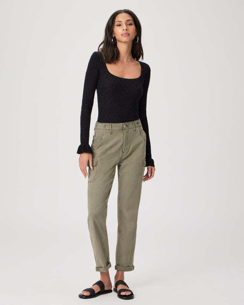 Super soft cargo style trousers in Khaki green