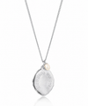 Silver necklace with a pendant on a white background