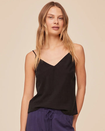 black v neck camisole