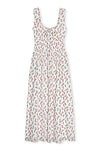 White dress with red rose bud detail from Rails