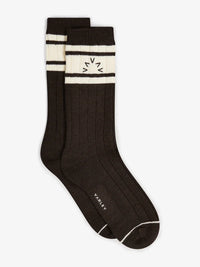 dark brown ribbed socks