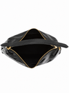 A black leather slouchy hobo handbag with gold-tone hardware and a single shoulder strap, photographed against a plain white background.