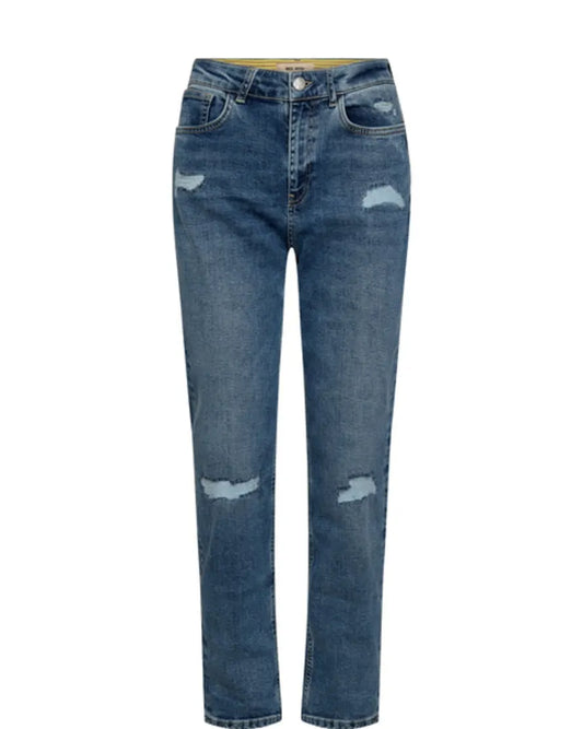 Blue distressed jeans