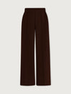 Brown wide-leg pants on a light beige background