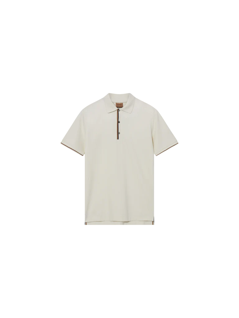 off white polo shirt with contrast colour