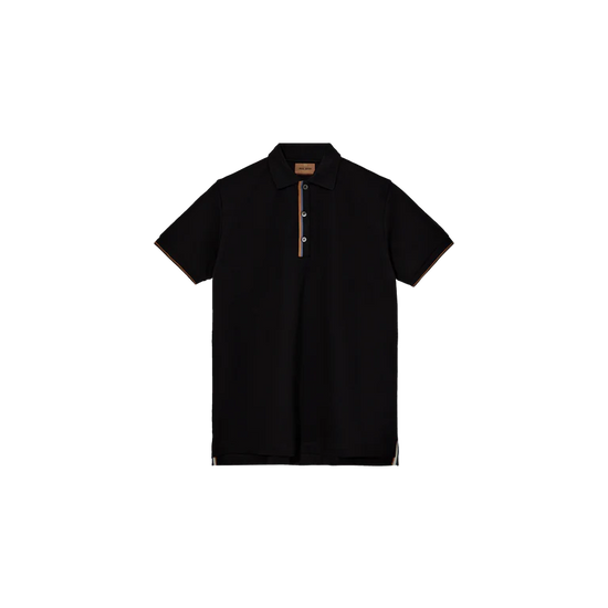 black polo shirt with contrast colour 