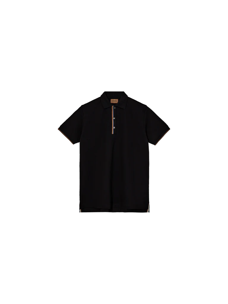 black polo shirt with contrast colour 