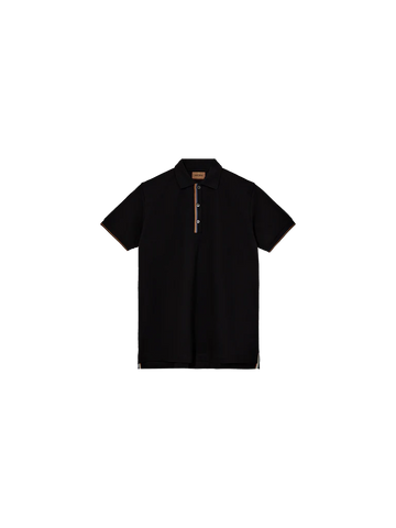 black polo shirt with contrast colour 