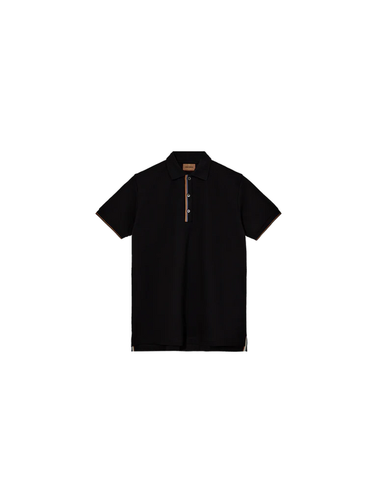 black polo shirt with contrast colour 