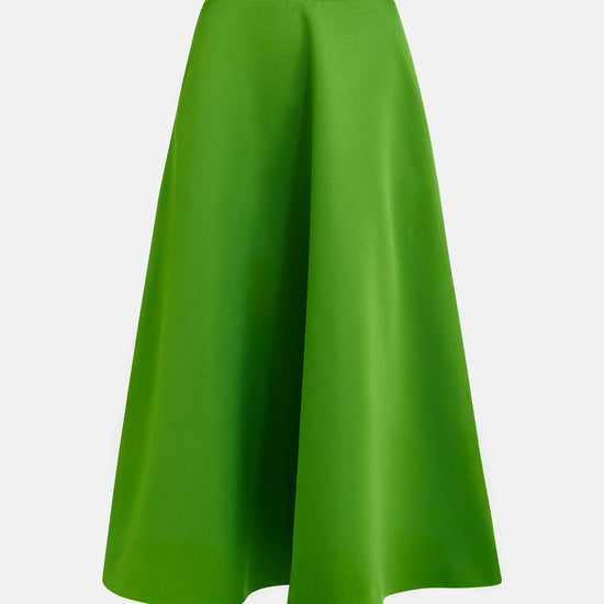 a line midi green skirt
