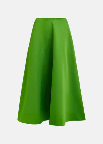 a line midi green skirt