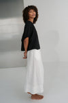 Tina Linen Top Black