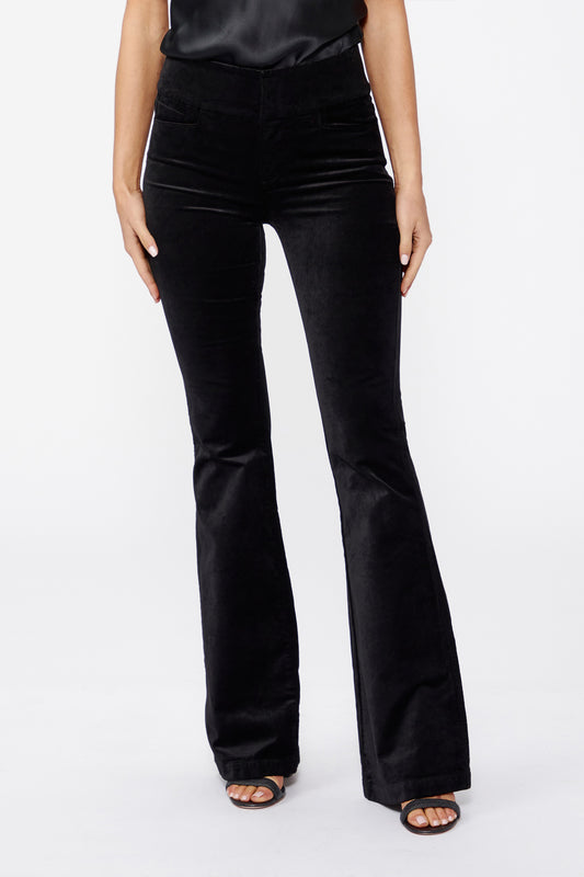 Fit and flair velvet trousers