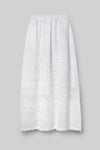White lace skirt by Beaumonet Organic on a gray background