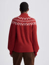 red fairisle jumper rear view 