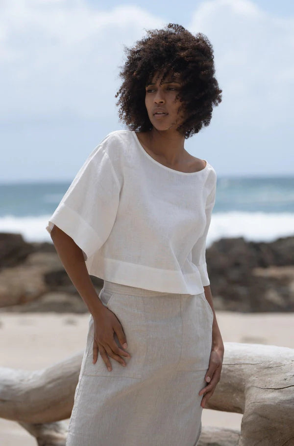 andmary Alice shirring tops ivory andmary Alice shirring tops 