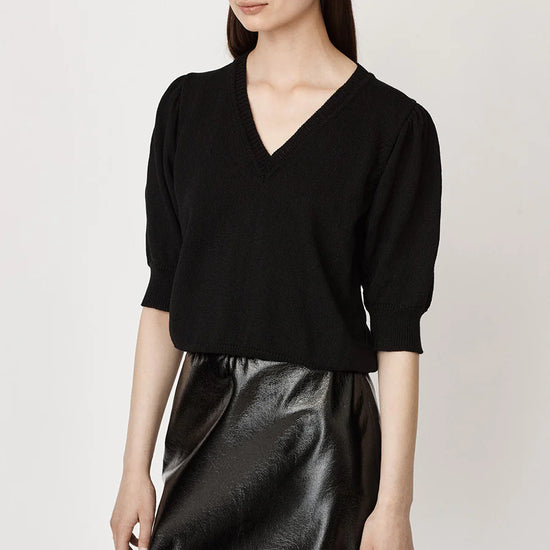 Shiny black PU A line mini skirt