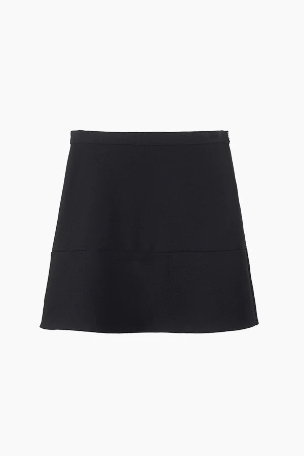 Navy mini skirt with fluted tier