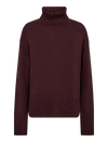deep bordeaux burgundy roll neck jumper with rib detailing from mos mosh