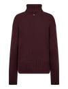 deep bordeaux burgundy roll neck jumper with rib detailing from mos mosh rear view