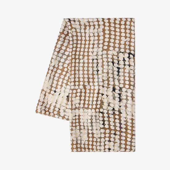 silk scarf with beige polka dots 