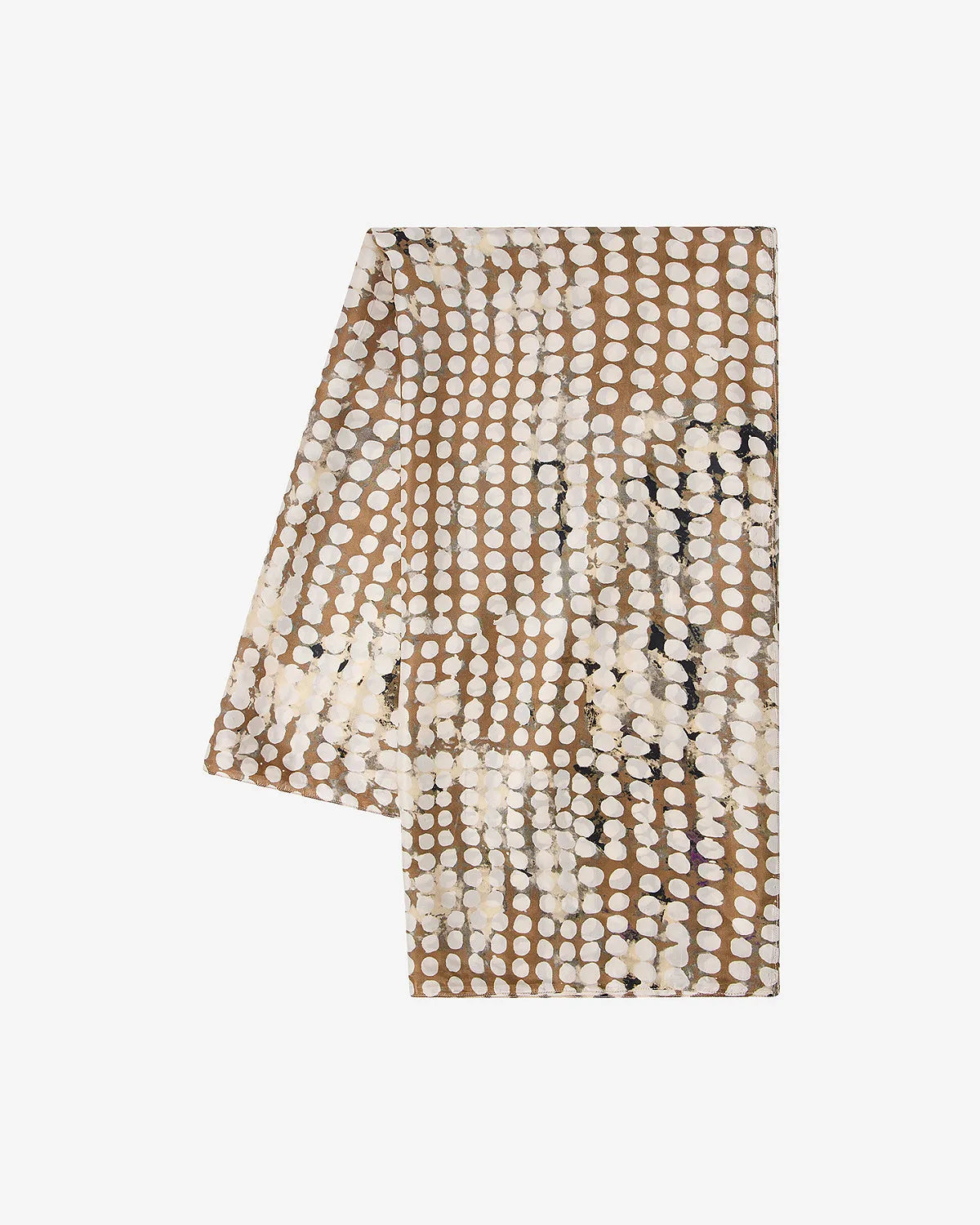 silk scarf with beige polka dots 