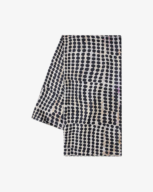 silk scarf with black polka dots