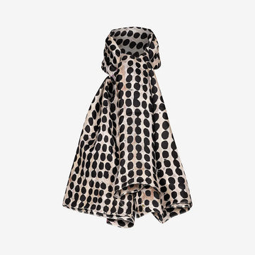 silk scarf with black polka dots