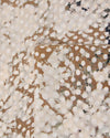 beige silk polka dot print scarf close up