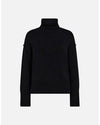 black cotton ribbed roll neck jumper from mos mosh